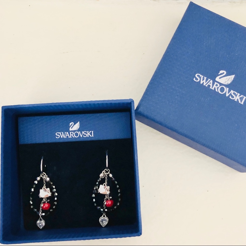 Swarovski | NWOT Hello Kitty Dangle Earrings